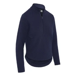 1/2 Zip Quilted Knit Sininen