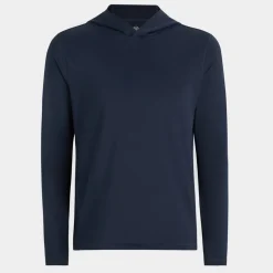 Brushed Back Tech Terry Hoodie: Sininen