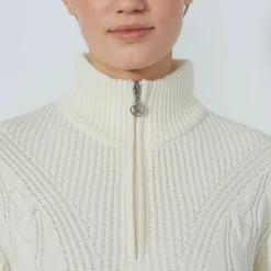 Cable Ls Pullover Lined Valkoinen