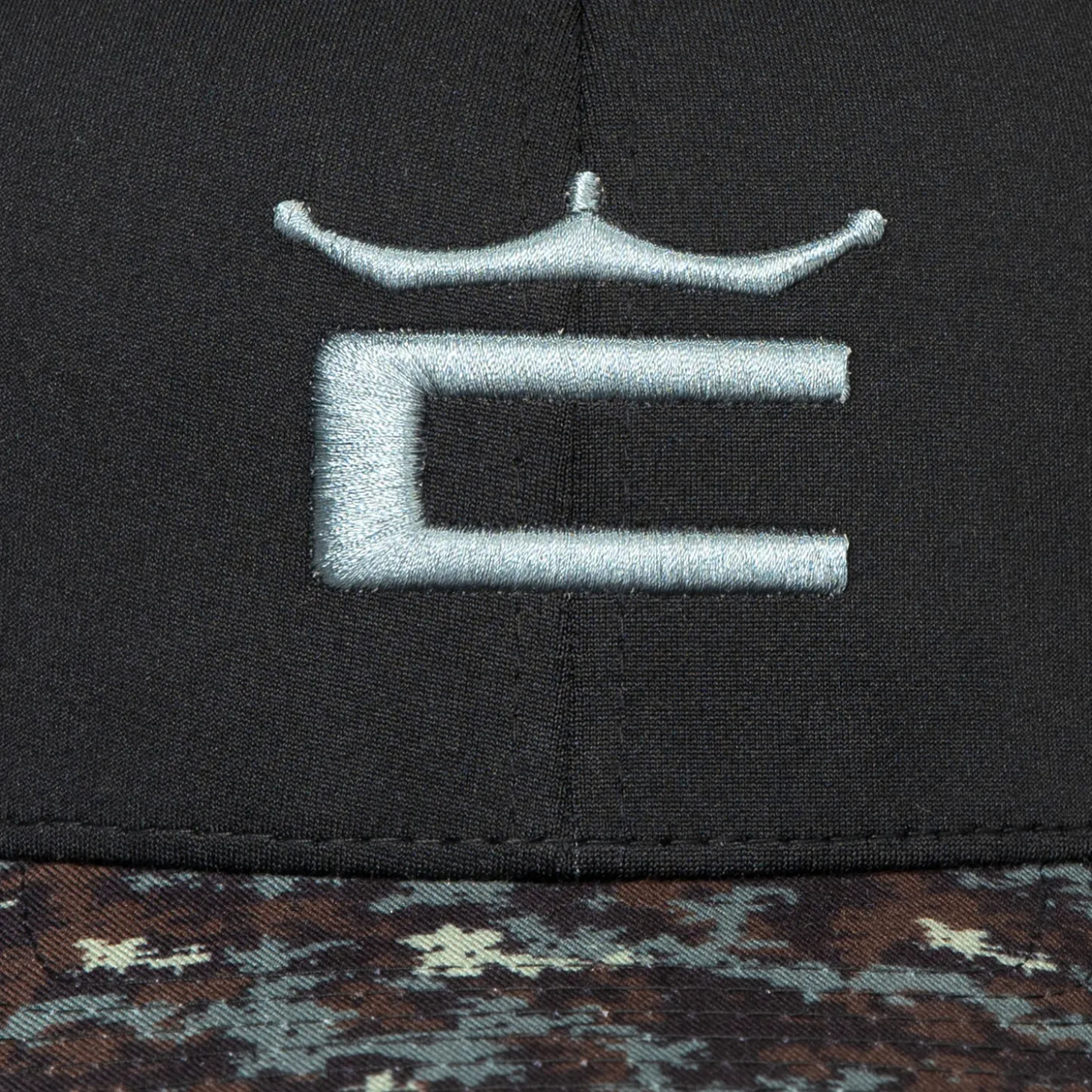 Camo Crown C Snapback Cap Musta