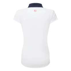 Cap Sleeve Print Trim Lisle Valkoinen