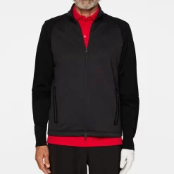Devin Hybrid Knit Zip Sweater Musta