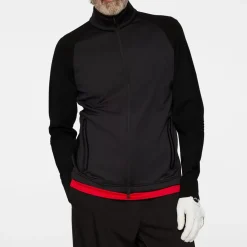 Devin Hybrid Knit Zip Sweater Musta