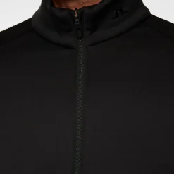 Devin Hybrid Knit Zip Sweater Musta