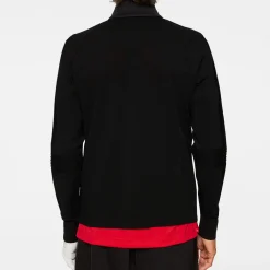 Devin Hybrid Knit Zip Sweater Musta