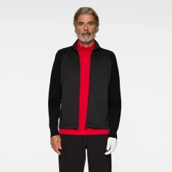 Devin Hybrid Knit Zip Sweater Musta