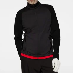 Devin Hybrid Knit Zip Sweater Musta