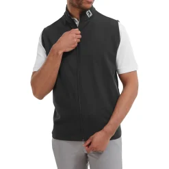 Full-Zip Knit Vest Musta