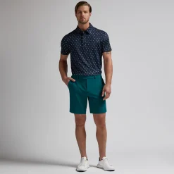Geometric Floral Tech Jersey Polo Sininen