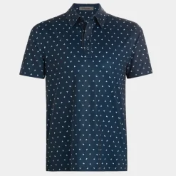 Geometric Floral Tech Jersey Polo Sininen