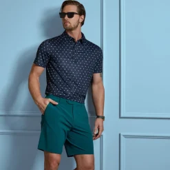 Geometric Floral Tech Jersey Polo Sininen