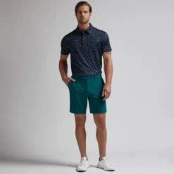 Geometric Floral Tech Jersey Polo Sininen