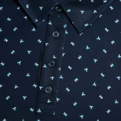 Geometric Floral Tech Jersey Polo Sininen