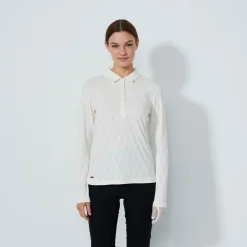 Graphic Jaquard Ls Poloshirt Valkoinen