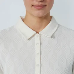 Graphic Jaquard Ls Poloshirt Valkoinen