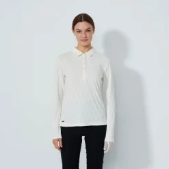 Graphic Jaquard Ls Poloshirt Valkoinen