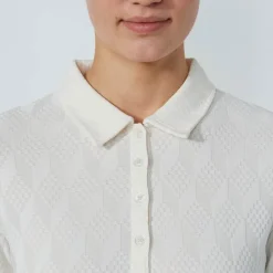Graphic Jaquard Ls Poloshirt Valkoinen