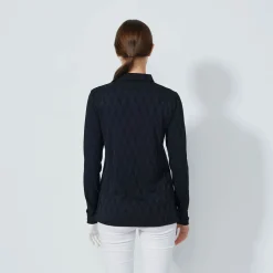 Graphic Jaquard Ls Poloshirt Musta