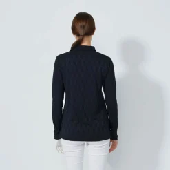 Graphic Jaquard Ls Poloshirt Musta
