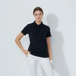 Graphic Jaquard Ss Poloshirt Musta
