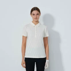 Graphic Jaquard Ss Poloshirt Valkoinen