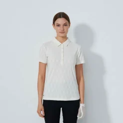 Graphic Jaquard Ss Poloshirt Valkoinen
