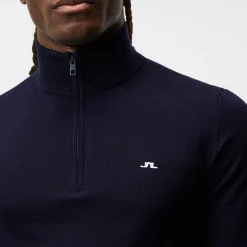 Kian Zipped Golf Sweater Sininen