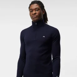 Kian Zipped Golf Sweater Sininen