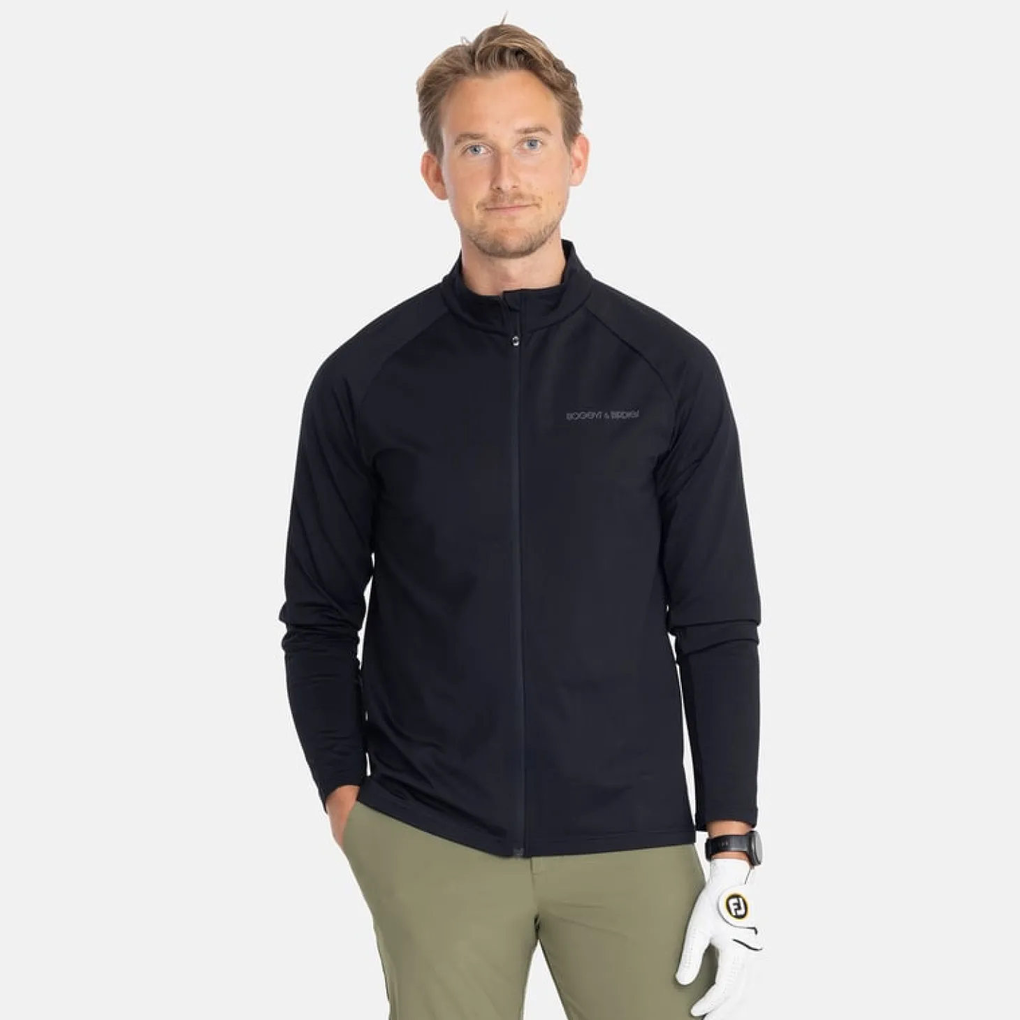M Mid Layer LS Full-Zip Musta