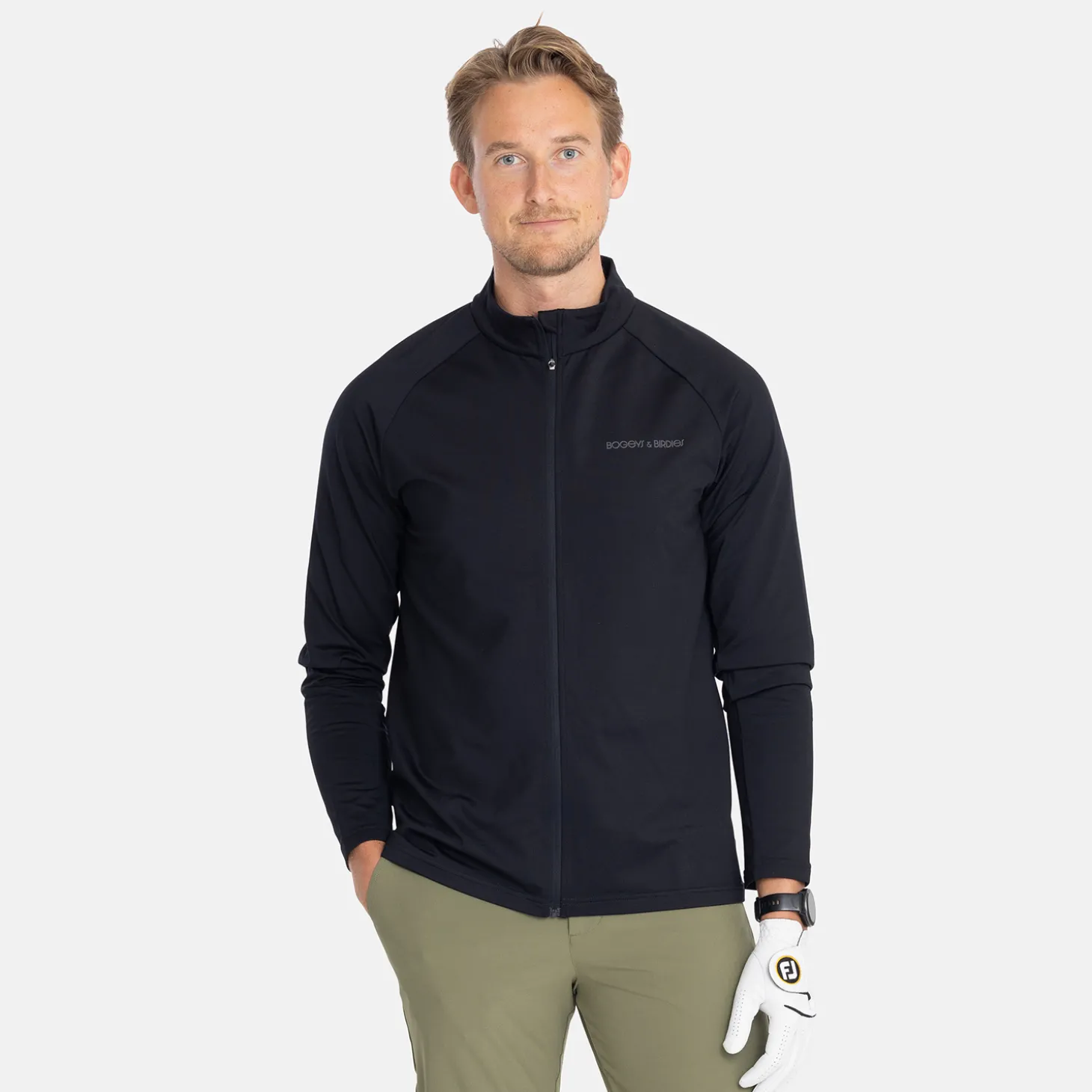 M Mid Layer LS Full-Zip Musta