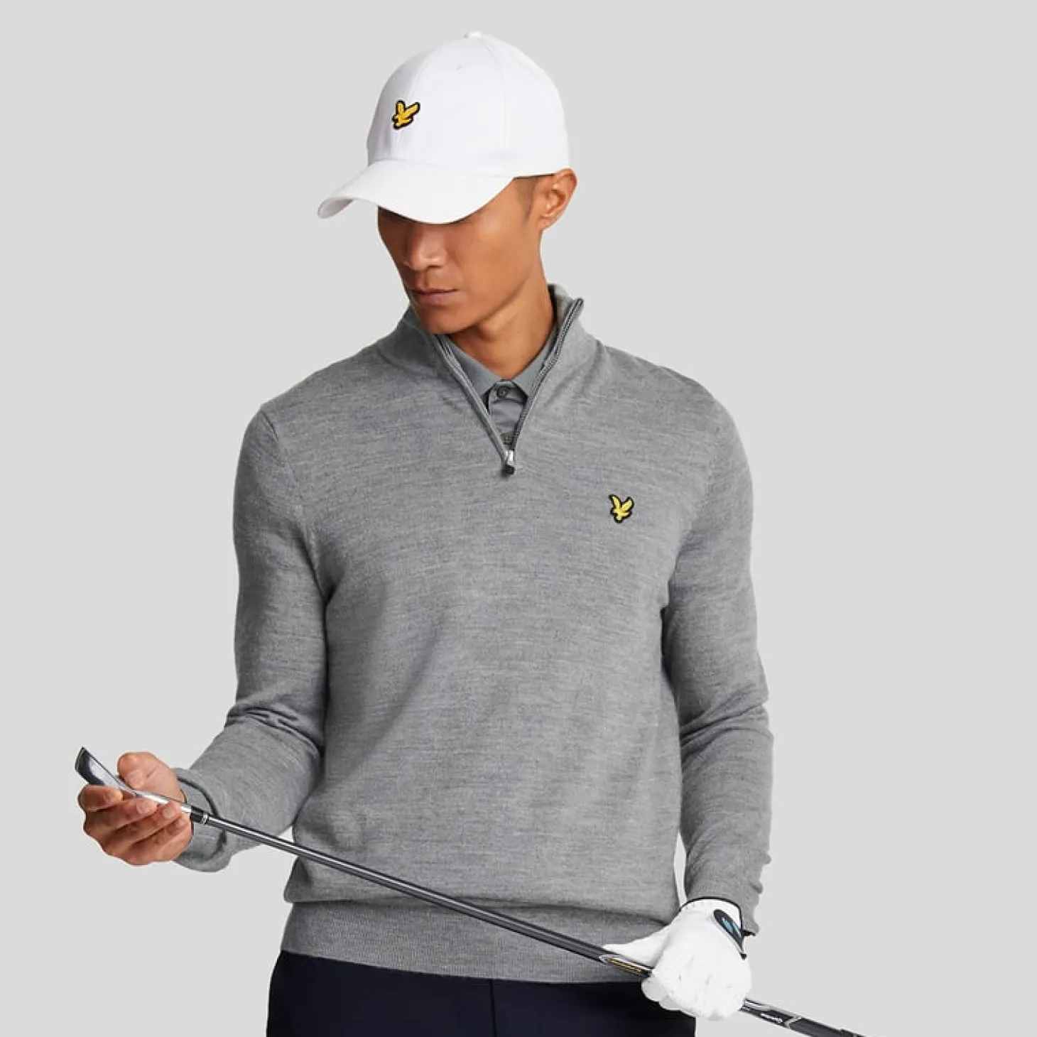 Merino Blend Quarter Zip Harmaa