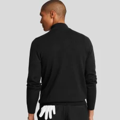 Merino Blend Quarter Zip Musta