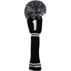 PomPom Headcover Driver Musta Valkoinen