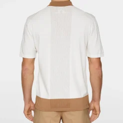 Rue Knitted Polo Shirt Valkoinen