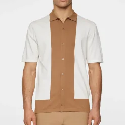 Rue Knitted Polo Shirt Valkoinen