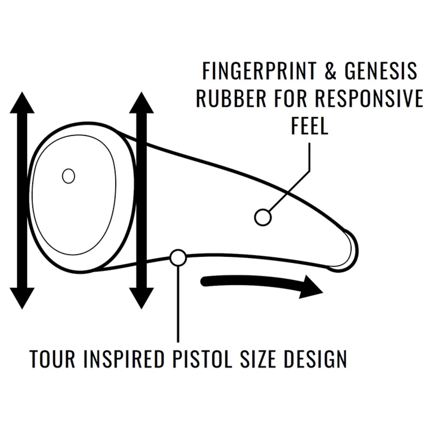 Sink fit Skinny Pistol Putter Black/Silver