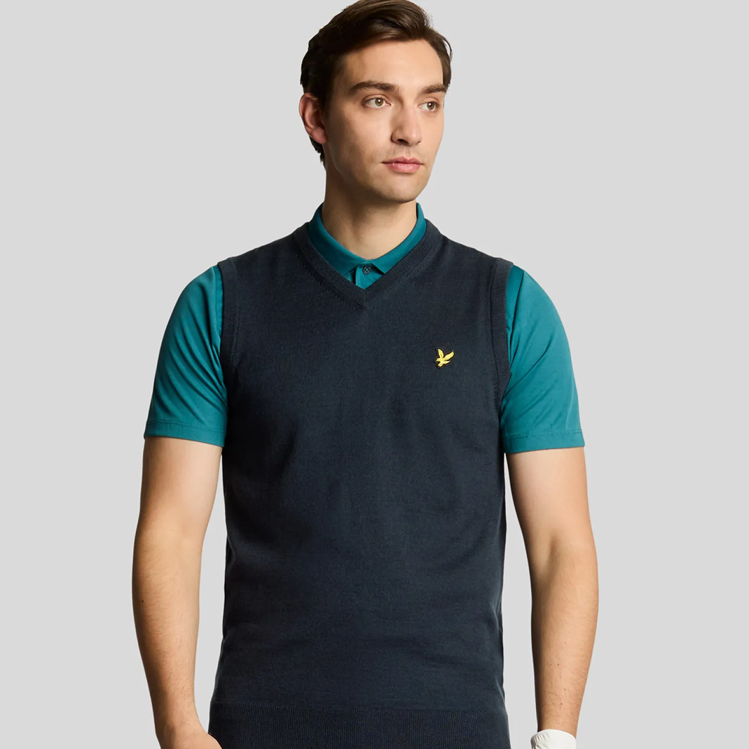 Slipover Merino Blend V-Neck Sininen
