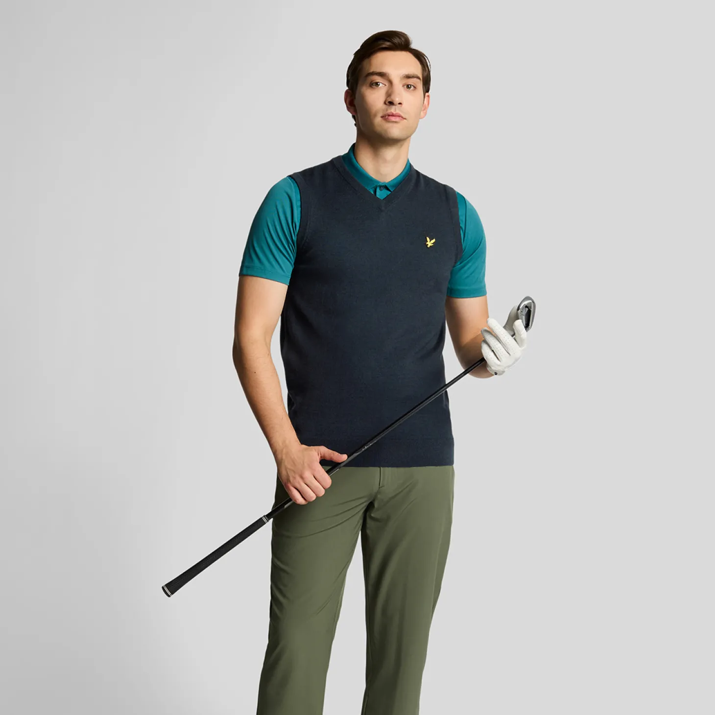 Slipover Merino Blend V-Neck Sininen