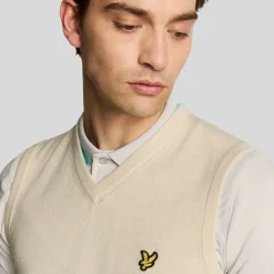 Slipover Merino Blend V-Neck Beige