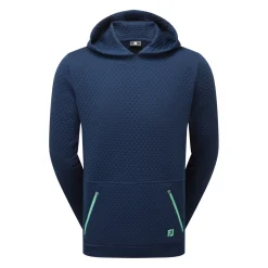 Textured Knit Hoodie Sininen