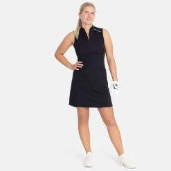 W Tech Dress Zip Collar Musta