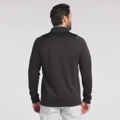 Waffle Fleece 1/4 Zip Musta