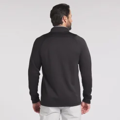 Waffle Fleece 1/4 Zip Musta