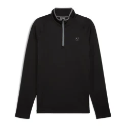 Waffle Fleece 1/4 Zip Musta