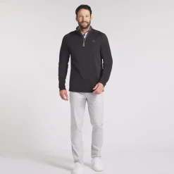 Waffle Fleece 1/4 Zip Musta