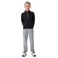 Youth Ls 1/4 Zip Hex Fleece Musta