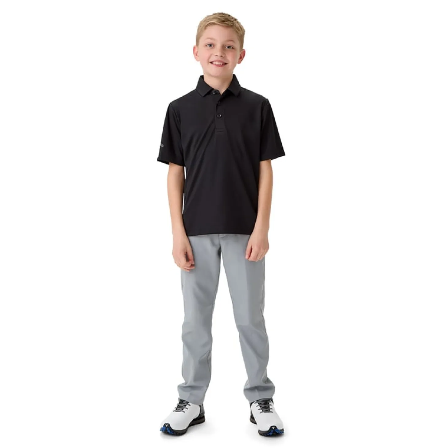 Youth Unisex Solid Polo Musta